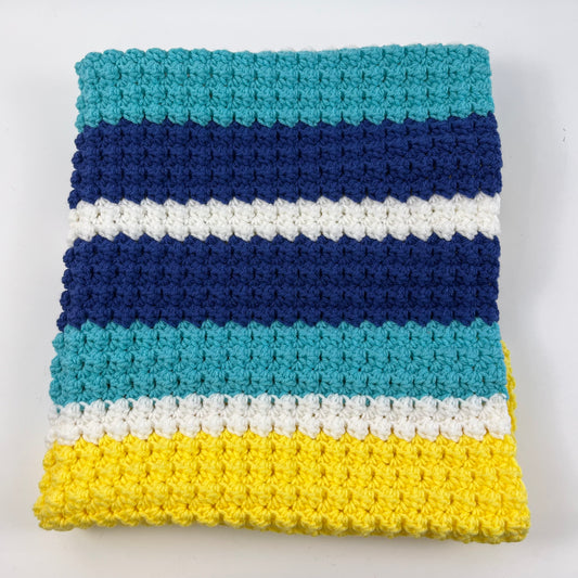 Blanket blue white yellow
