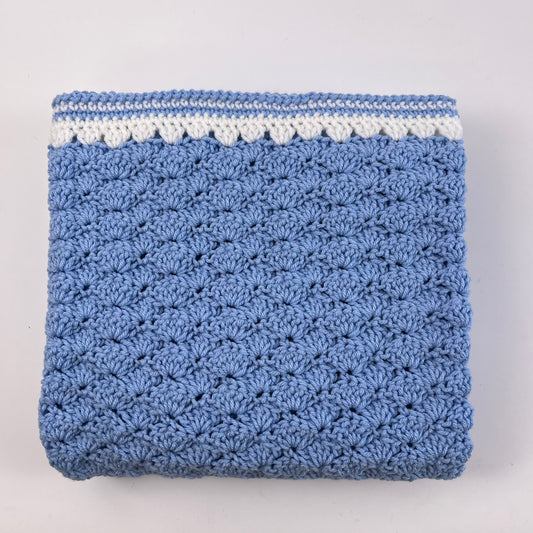 Blanket sky blue & white