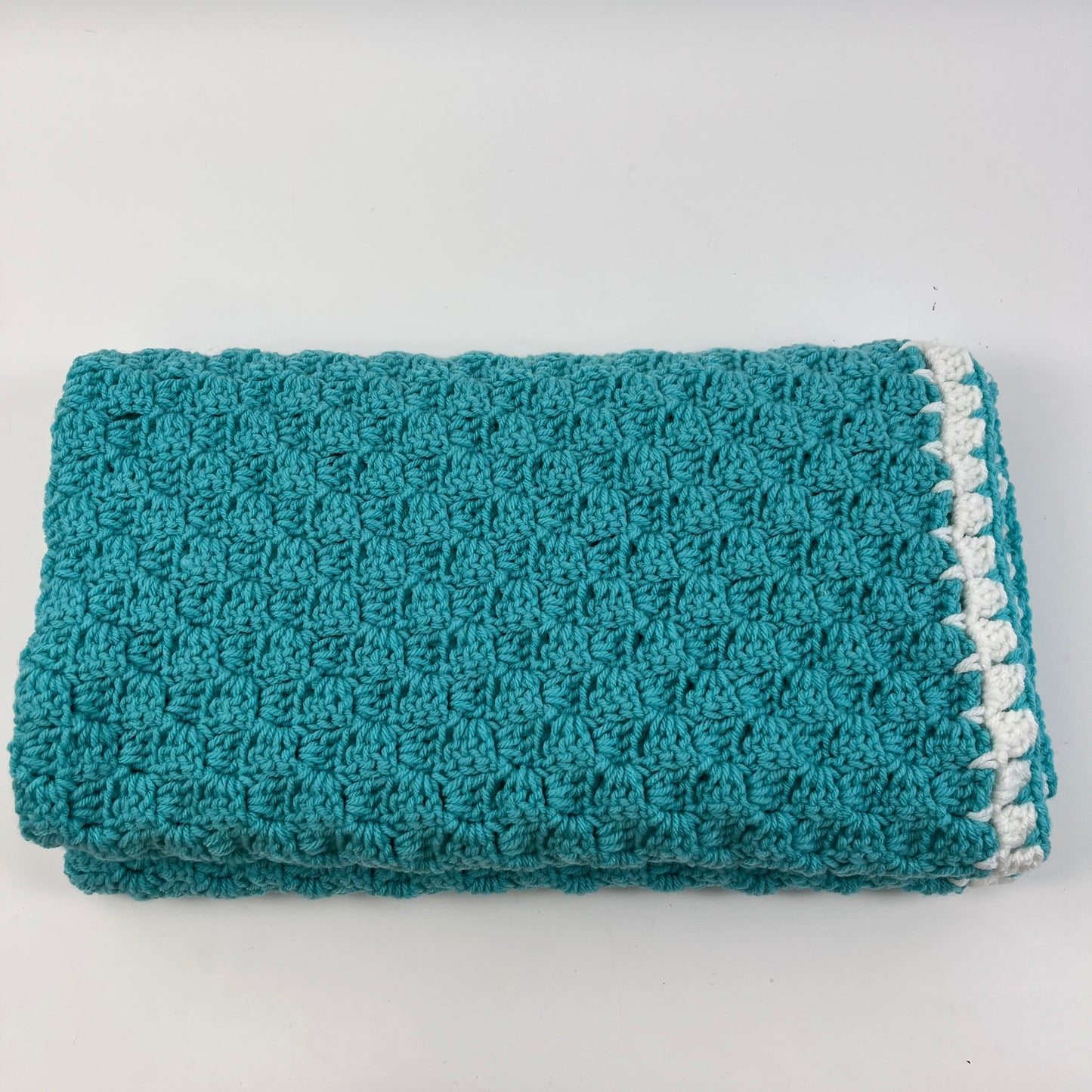 Blanket aqua and white