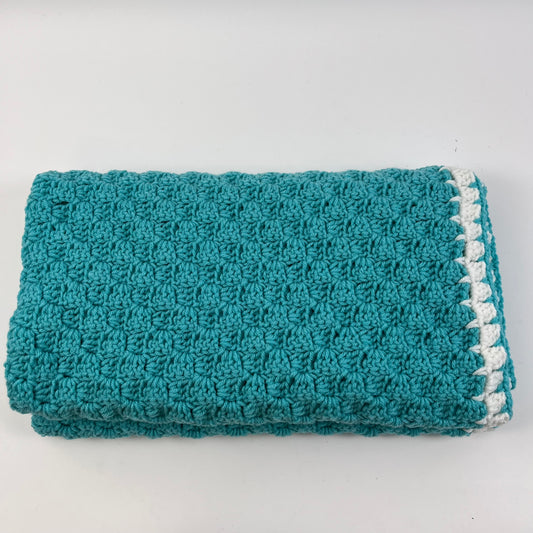 Blanket aqua and white